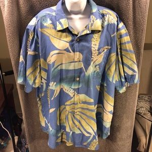 Tommy Bahama 100% Silk Hawaiian Camp Shirt, XL